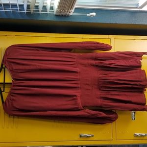 Free People burgundy drop waist dress